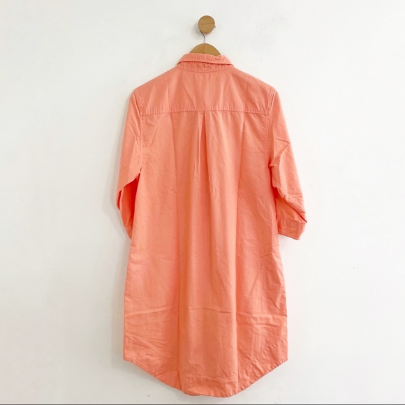 Fresh Produce 100% Cotton Peach Button Down Shirt Dress - Picture 9 of 10